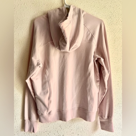 Lululemon Scuba Sz 10 Pink Cotton Terry Hooded Pullover Hoodie Top - Picture 6 of 11